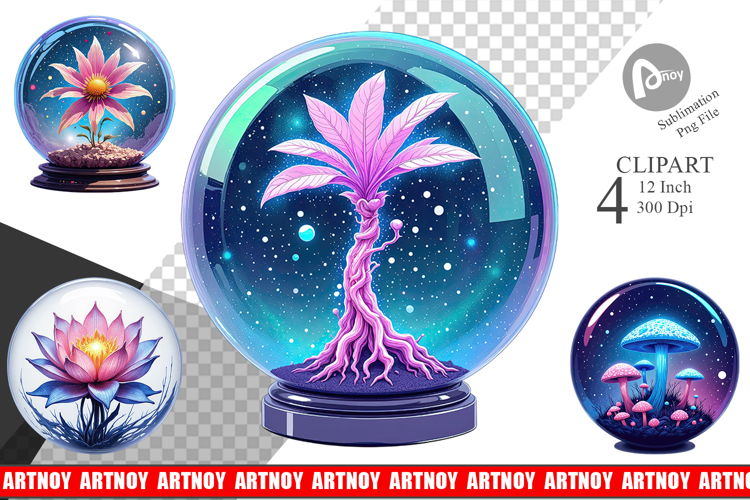 Galactic Flora Orbs Clipart