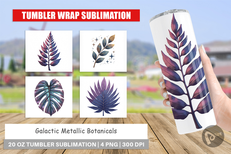 Tumbler Metallic Botanicals