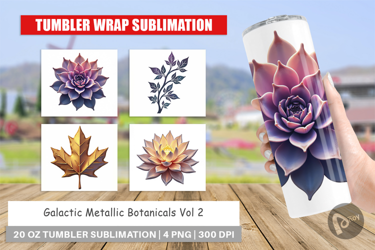 Tumbler Metallic Botanicals