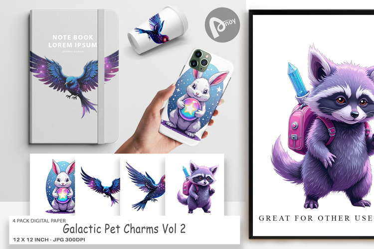 Digital Paper Galactic Pet Charms