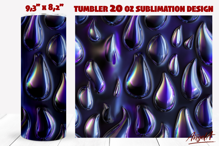 Purple glowing 3D tumbler wrap sublimation, glowing tumbler