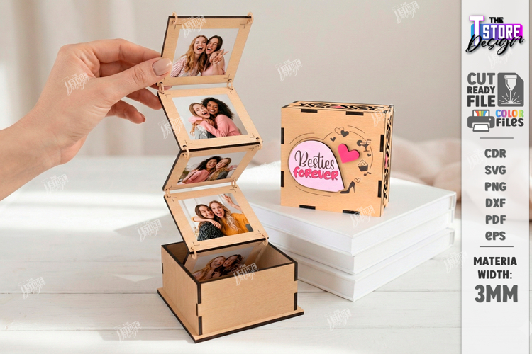 Galantines Day Photo Memory Box Laser Cut | Keepsake Box SVG