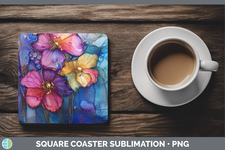 Galaxy Abutilon Square Coaster Sublimation Coaster Designs