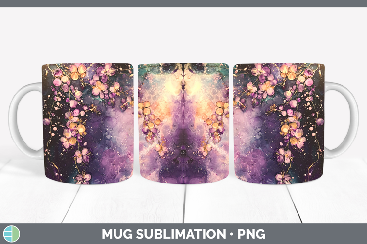 Galaxy Acacia Mug Wrap Sublimation Coffee Cup Designs