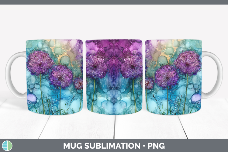 Galaxy Allium Mug Wrap Sublimation Coffee Cup Designs
