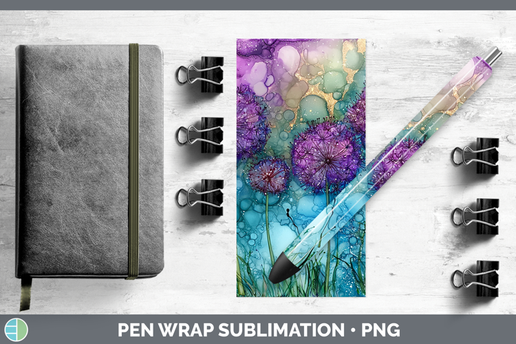 Galaxy Allium Pen Wrap Sublimation Pen Designs