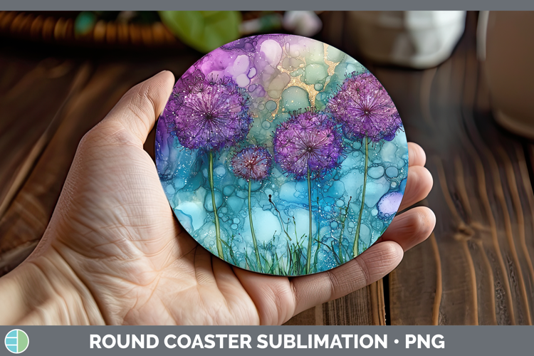 Galaxy Allium Round Coaster Sublimation Coaster Designs