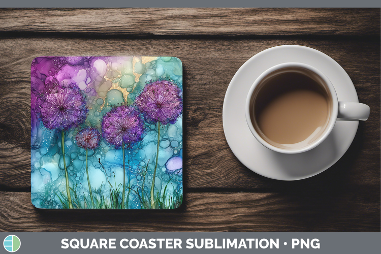 Galaxy Allium Square Coaster Sublimation Coaster Designs