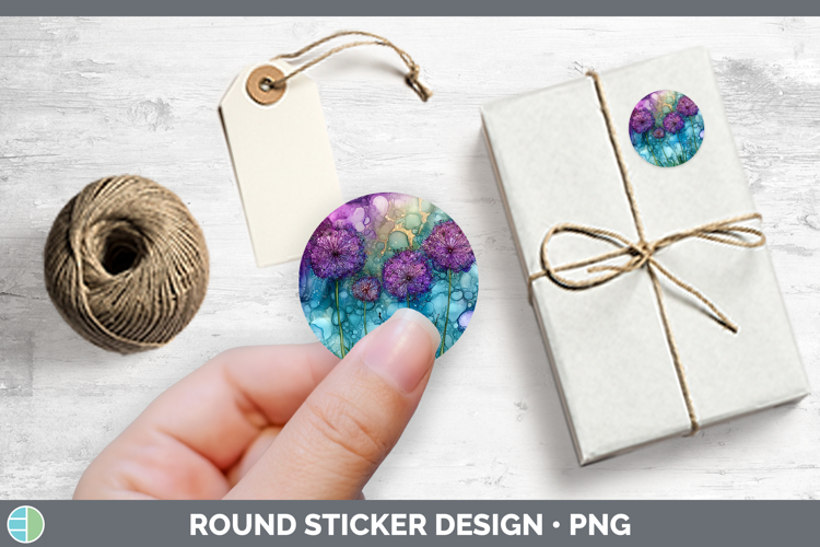 Galaxy Allium Stickers | Round Labels Designs