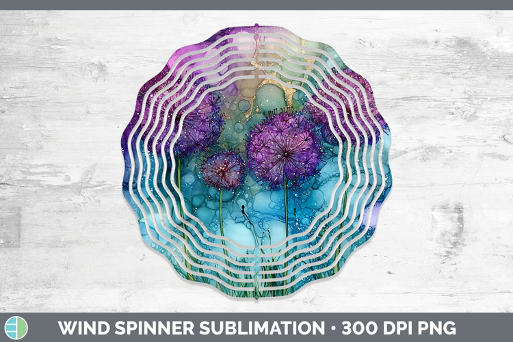Galaxy Allium Wind Spinner Sublimation Spinner Designs
