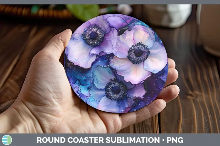Galaxy Anemone Round Coaster Sublimation Coaster Designs