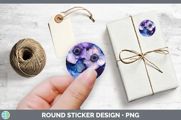 Galaxy Anemone Stickers | Round Labels Designs