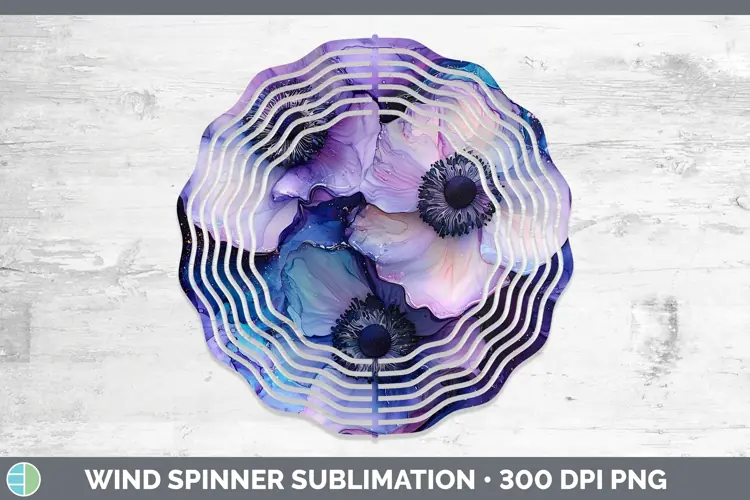 Galaxy Anemone Wind Spinner Sublimation Spinner Designs