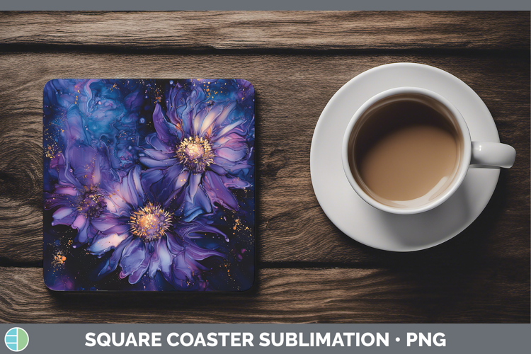 Galaxy Aster Square Coaster Sublimation Coaster Designs