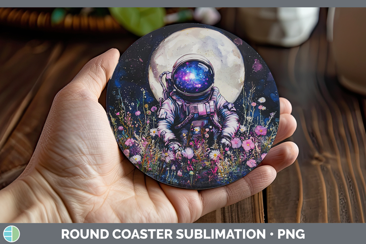 Galaxy Astronaut Round Coaster Sublimation Coaster Designs