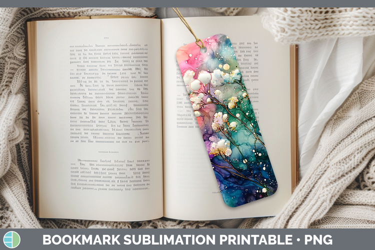 Galaxy Babys Breath Gypsophila Bookmark Sublimation Printabl
