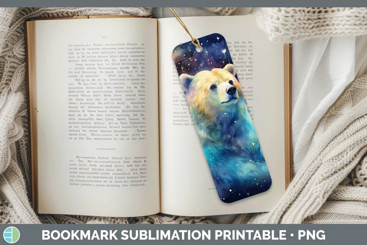 Galaxy Bear Bookmark Sublimation Printable Designs