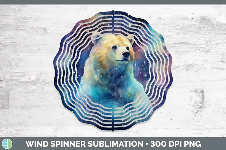Galaxy Bear Wind Spinner Sublimation Spinner Designs