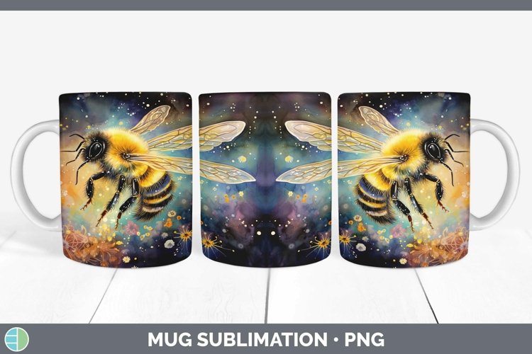 Galaxy Bee Mug Wrap Sublimation Coffee Cup Designs