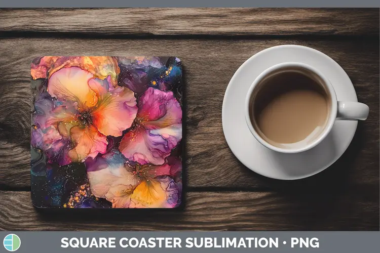 Galaxy Begonia Square Coaster Sublimation Coaster Designs