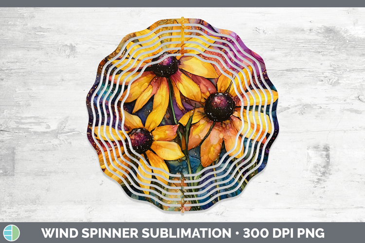 Galaxy Black-eyed Susan Wind Spinner Sublimation Spinner Des