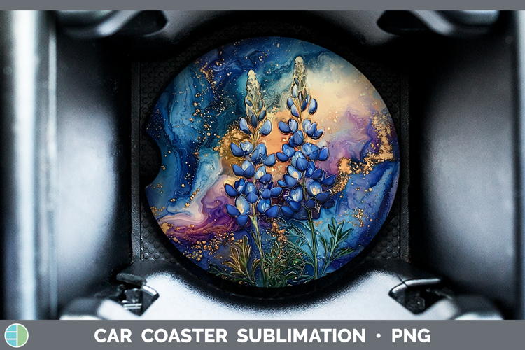 Galaxy Bluebonnet Car Coaster Sublimation Designs