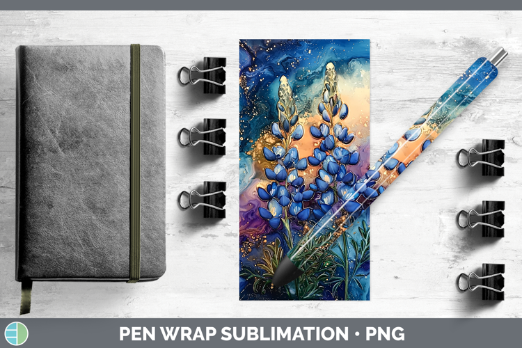 Galaxy Bluebonnet Pen Wrap Sublimation Pen Designs