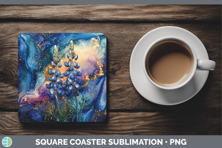 Galaxy Bluebonnet Square Coaster Sublimation Coaster Designs