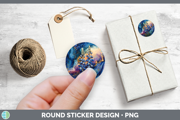 Galaxy Bluebonnet Stickers | Round Labels Designs