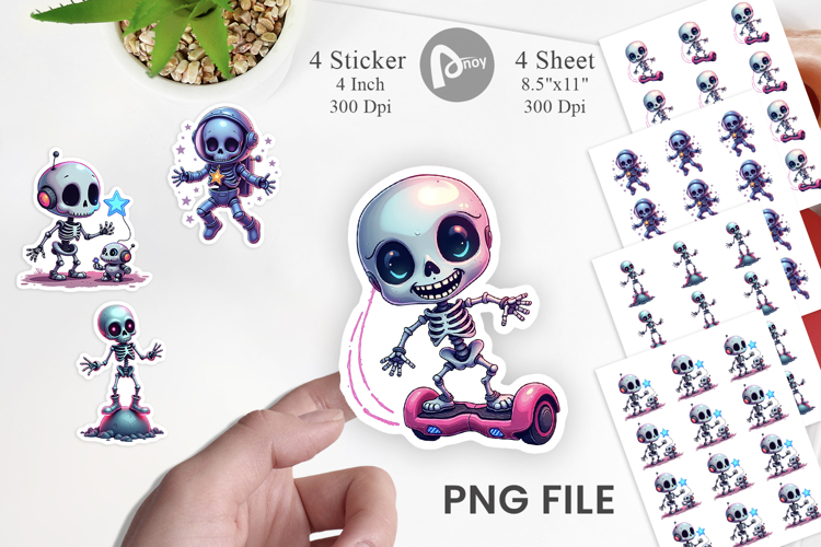 Galaxy Skeletons Sticker
