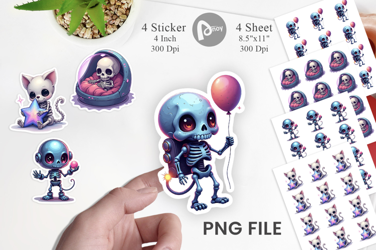 Galaxy Skeletons Sticker