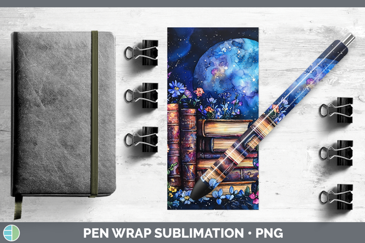 Galaxy Book Stack Pen Wrap Sublimation Pen Designs