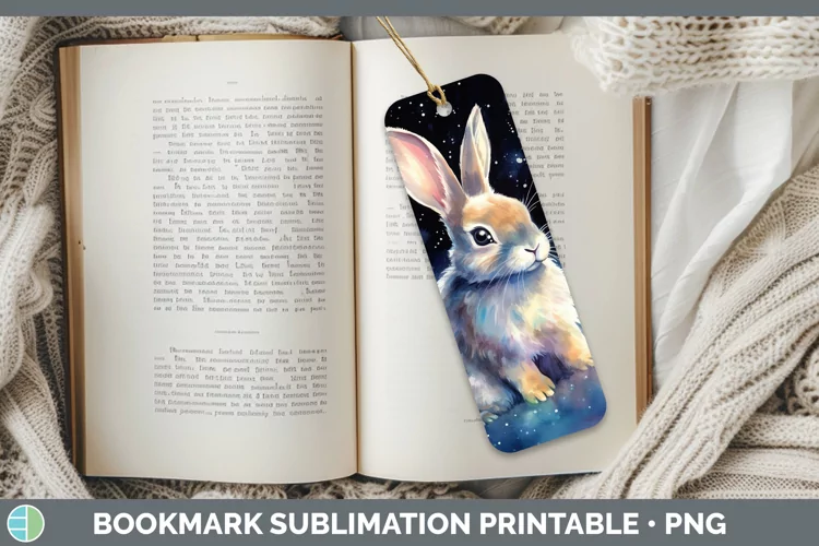 Galaxy Bunny Bookmark Sublimation Printable Designs