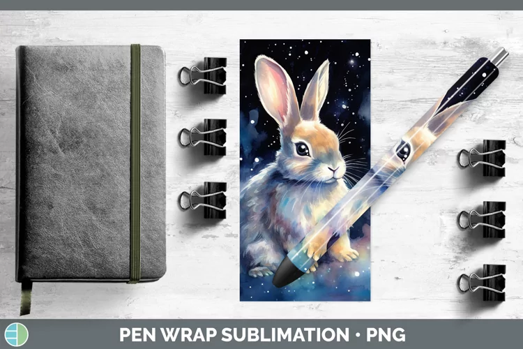 Galaxy Bunny Pen Wrap Sublimation Epoxy Pen Designs