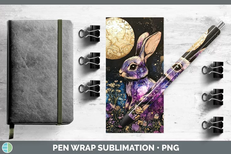 Galaxy Bunny Pen Wrap Sublimation Pen Designs