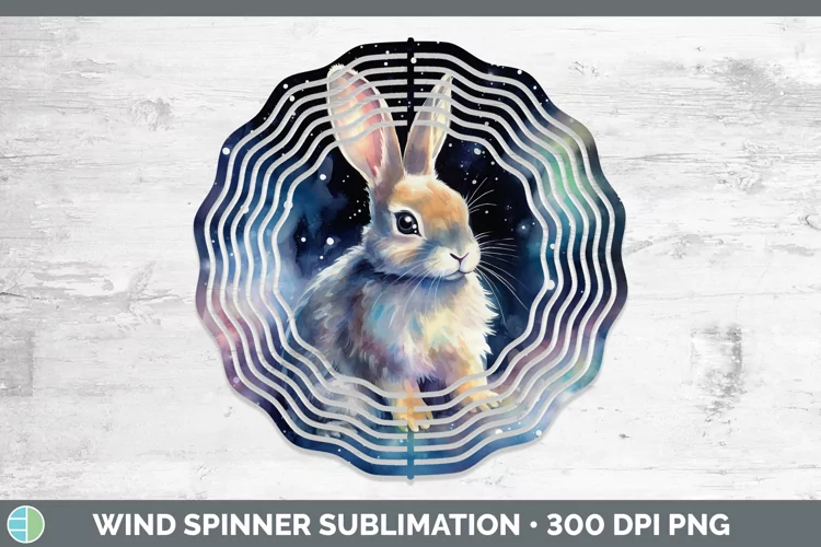 Galaxy Bunny Wind Spinner Sublimation Spinner Designs