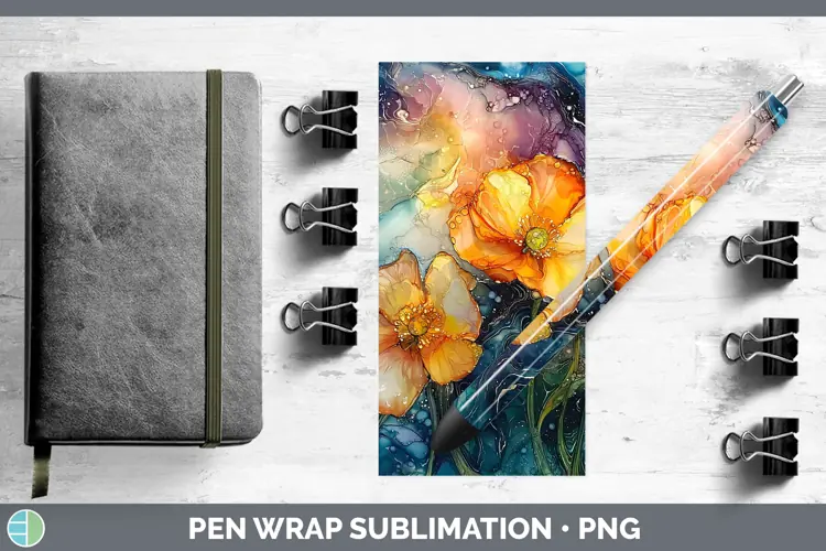 Galaxy Buttercup Pen Wrap Sublimation Pen Designs