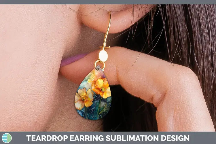 Galaxy Buttercup Teardrop Earrings Sublimation Earrings Desi