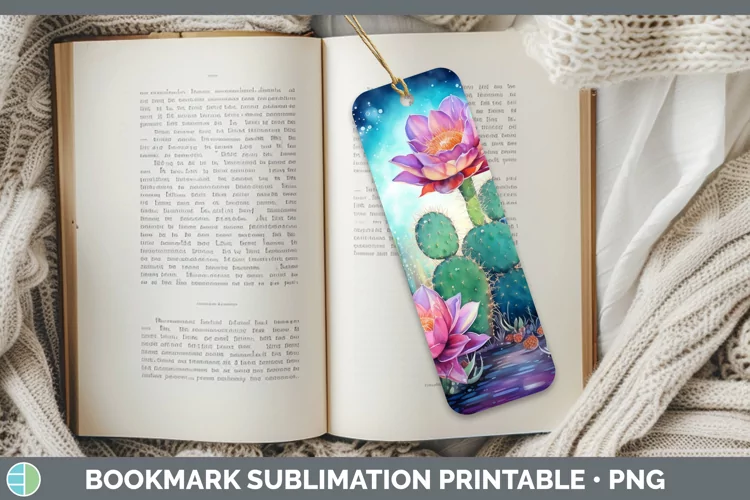 Galaxy Cactus Bookmark Sublimation Printable Designs