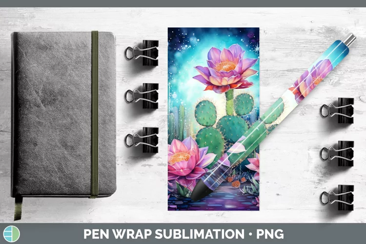 Galaxy Cactus Pen Wrap Sublimation Epoxy Pen Designs