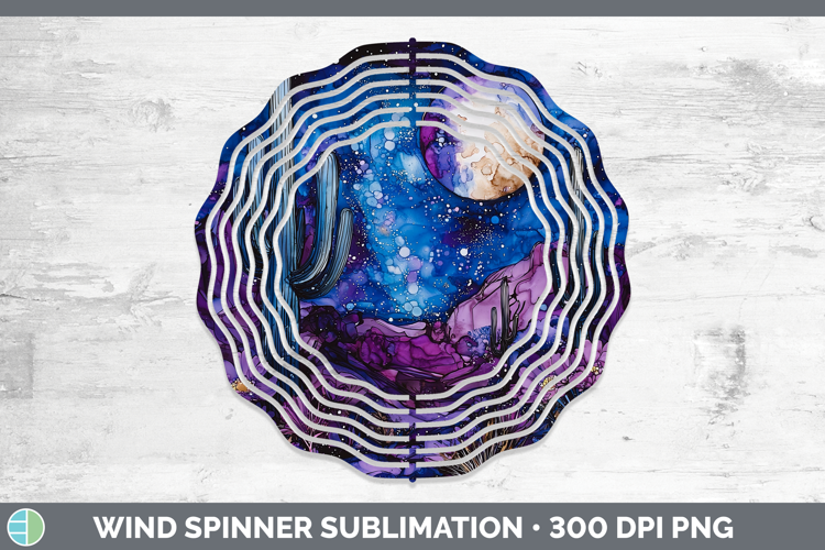 Galaxy Cactus Wind Spinner Sublimation Spinner Designs