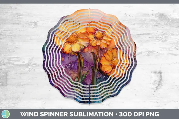 Galaxy Calendula Wind Spinner Sublimation Spinner Designs