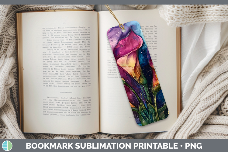 Galaxy Calla Lily Bookmark Sublimation Printable Designs