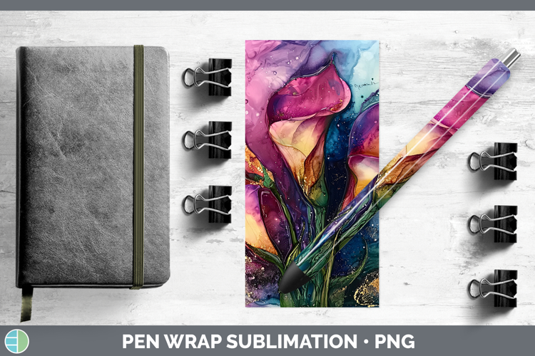 Galaxy Calla Lily Pen Wrap Sublimation Pen Designs