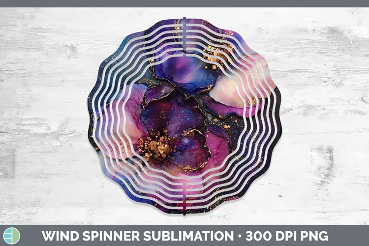 Galaxy Camellia Wind Spinner Sublimation Spinner Designs