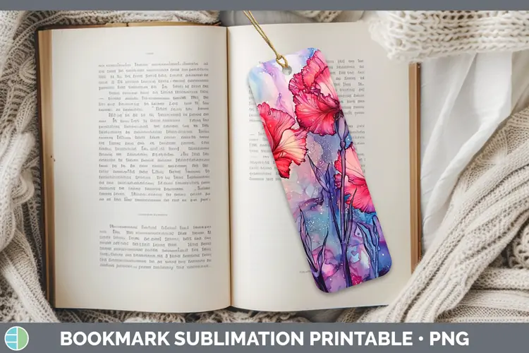 Galaxy Carnation Bookmark Sublimation Printable Designs