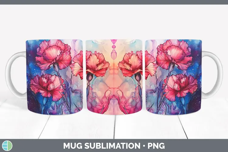 Galaxy Carnation Mug Wrap Sublimation Coffee Cup Designs