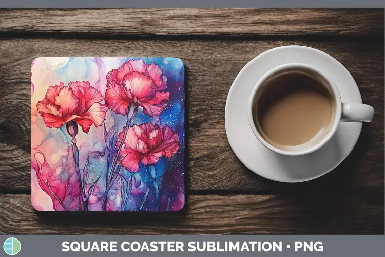 Galaxy Carnation Square Coaster Sublimation Coaster Designs