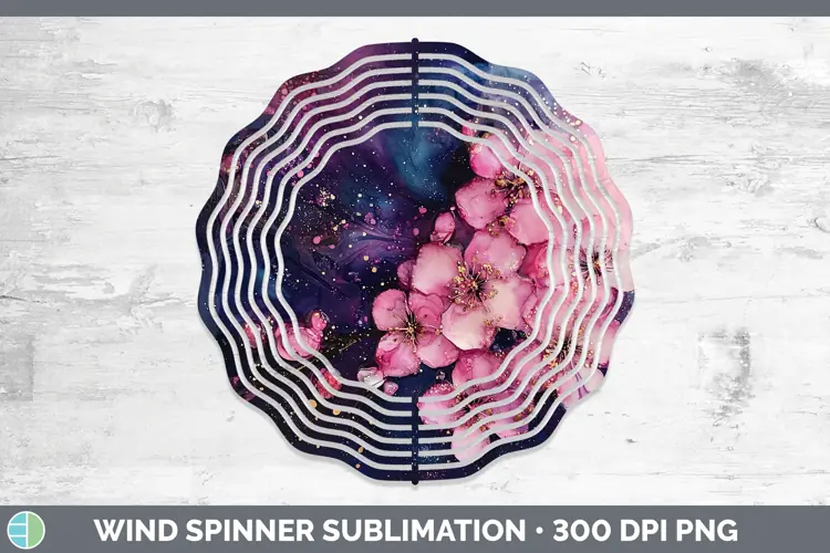 Galaxy Cherry Blossom Wind Spinner Sublimation Spinner Desig
