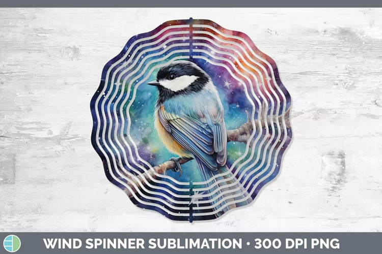Galaxy Chickadee Wind Spinner Sublimation Spinner Designs